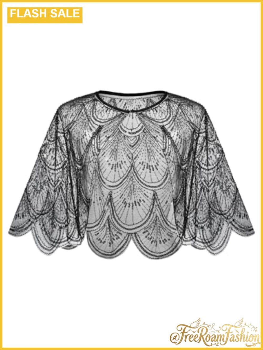 Beaded Sequin Shawl Wrap for Women Gatsby Evening Cover Up
